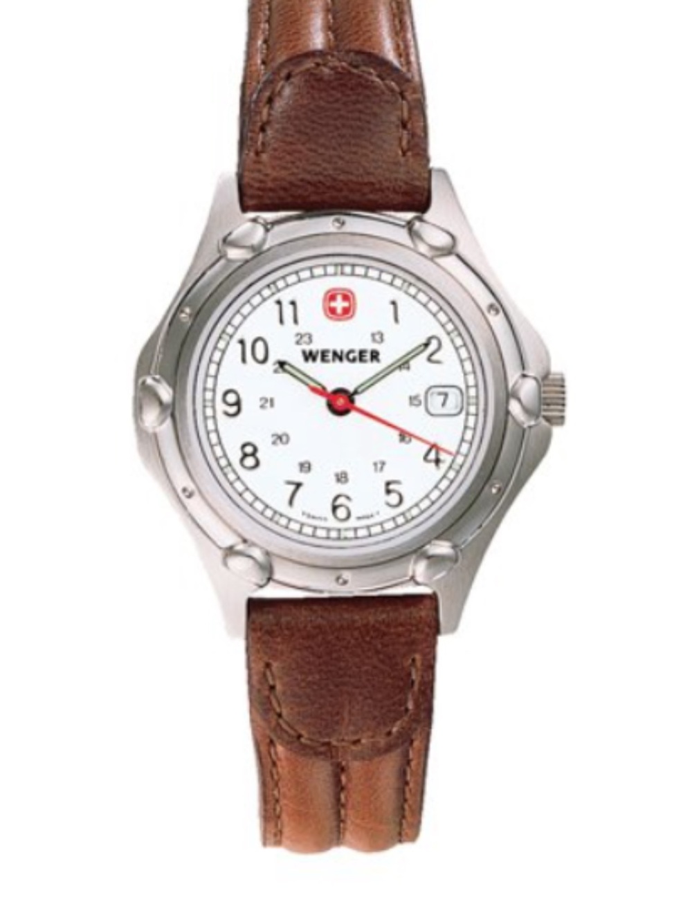 Vintage Wenger S.A.K. Design Swiss ArmyField Watch- Brown Leather Band